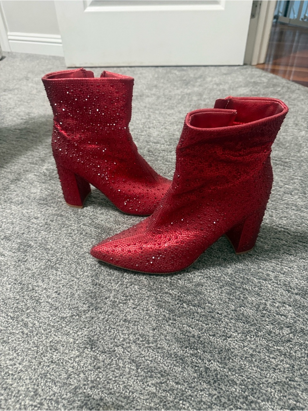 Womens Red Sparkly Boots